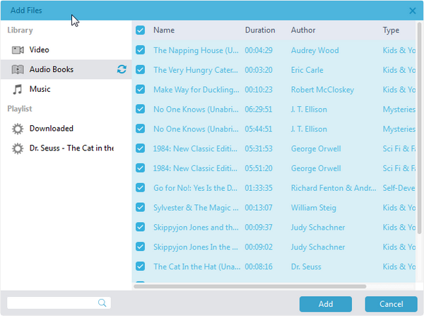 add M4B files