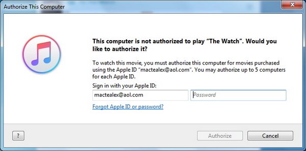 authorize the computer