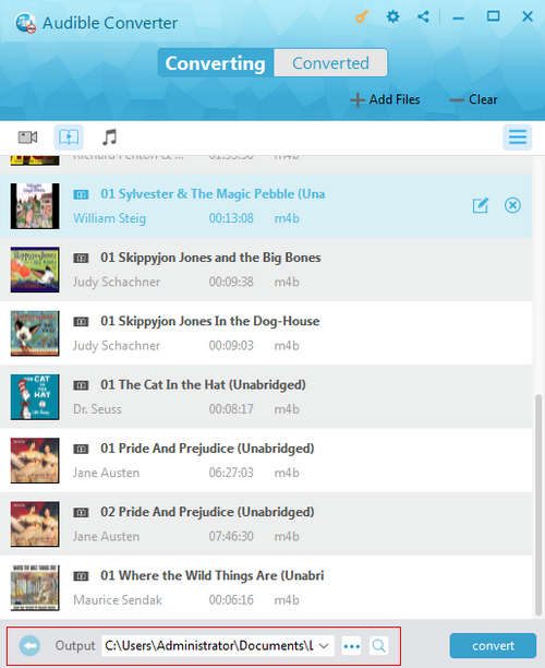 set output folder for audiobook