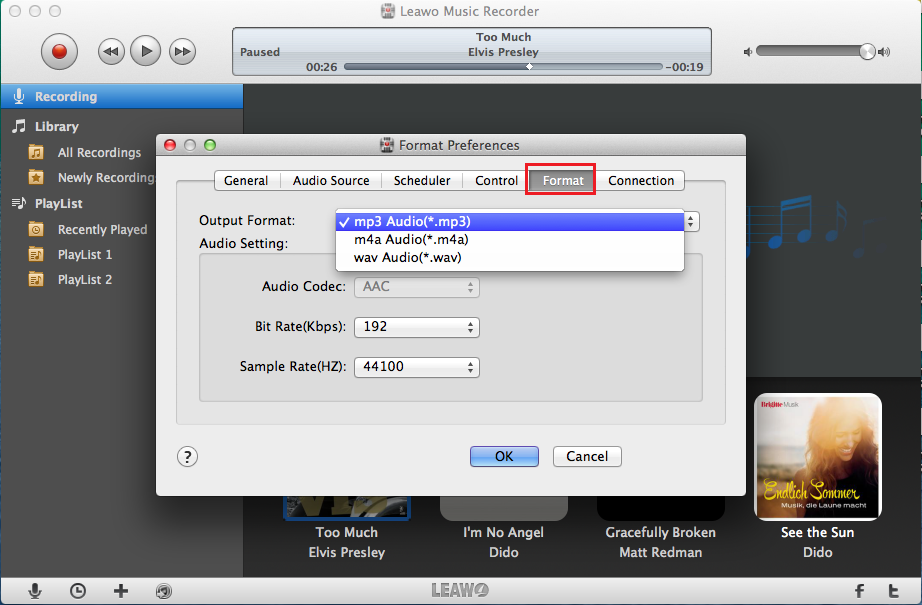 set output format