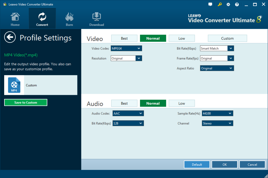set profile settings